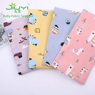 China New Pattern Organic Jersey Fabric Custom Knitted Soft Printed Baby Cotton Fabric Flexible Stock for sale