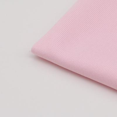 China Anti-Static Wholesale Natural Dye Pink 100% Flat Back Polyester 1X1 Rib Fabric for sale