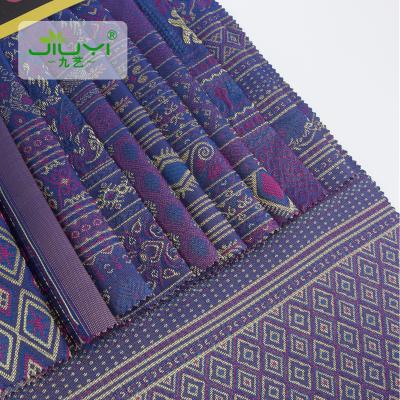 China African Southeast Asia style metallic 100% polyester woven jacquard fabric price per meter fabric custom printing for sale