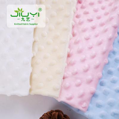 China 3D Baby Comforter Blanket Tear-Resistant 100% Polyester Embossed Bubble Plush Velvet Fleece Dot Minky Fabric Rolls For Cuddle Comfort Baby Blanket for sale