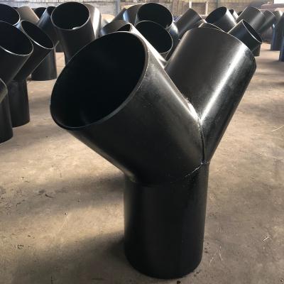 China High Quality CS Pipe Branch 45 Degree Y Type Tee Fitting for sale