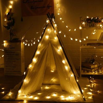 China Non-Toxic Party Decor Decorations Teepee Kids Starry String Lights Battery Power Led Lights Warm White Decorative Lights for sale