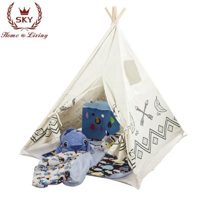 China Foldable Kids Tent Portable Indoor&Outdoor Play Tent Kid's Indian Teepee Tent For Children for sale