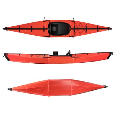 China Outdoor Wholesale Red Foldable Folding Paddle Board Portable Sea Kayakcanoe Equipment Factory Sales Directly For Sale for sale