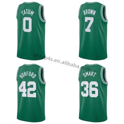 China USA Green Retro Team Basketball Uniform Quick Dry #7 Brown #0 Tatum Celtics Stitched Basketball Wholesale Cheap QUICK DRY Mens Tank Top for sale