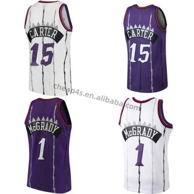 China Cheap Wholesale Men's Purple Quick Dry Basketball #1 McGrady 43 Siakam Uniform USA TOR Raptor Stitched Basketball Jersey Retro QUICK DRY for sale