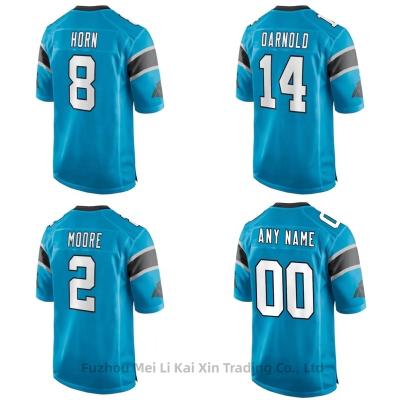 China Wholesale QUICK DRY Carolina Panther American Football Jersey Men's Youth Blue Stitched #9 USA Soccer Uniforms for sale