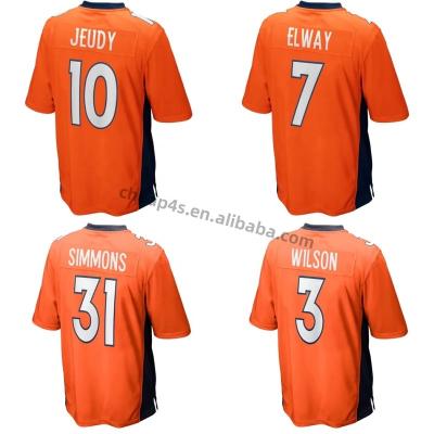 China Wholesale QUICK DRY Denver Bronco American Football Jersey men's usa football jersey orange pique #3 Wilson #7 Elway uniform for sale