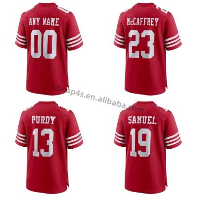 China Wholesale Mens San Francisco 49er American Football Jersey QUICK DRY Jersey Red Stitched Soccer #23 McCaffrey #97 Bosa USA Uniform for sale