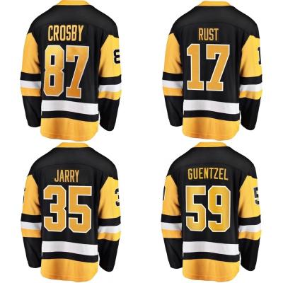 China breathable & durable custom ice hockey jersey pittsburgh city stitched sports embroidery penguin wear #87 Crosb-y #66 Lemieux #71 Malkin wholesale for sale