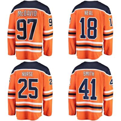 China Shirts & Wholesale Tops Ice Hockey Jersey Edmonton City Oiler Pitted Men's Team Uniform #97 McDavid #99 Gretzky Royal Loose Player for sale