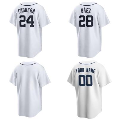 China Wholesale Good Quality White Team Uniform Wear #24 Cabrera Detroit Tiger Antibacterial Men's Stitched Baseball Jersey Cheap for sale