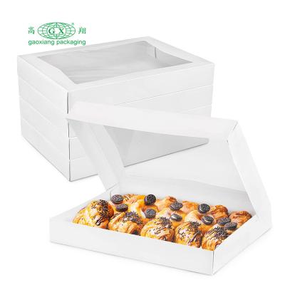 China Recycled Materials Paper Cookie Macaroon Cupcake Box Donut Boxes Candy Wedding Box With Clear Window for sale