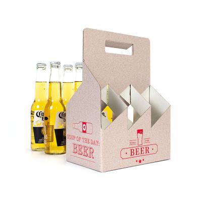 China Custom Recycled Materials Factory Beer Carrier Box Packaging Six Pack Elegant Wine Bottle Whiskey Packing Boxes for sale