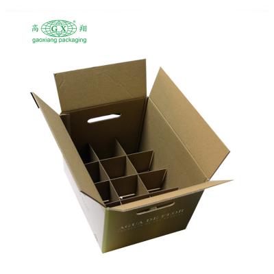 China Custom Recycled Materials 12 Pack Compartment Wine And Beverage Packaging Corrugated Cardboard for sale