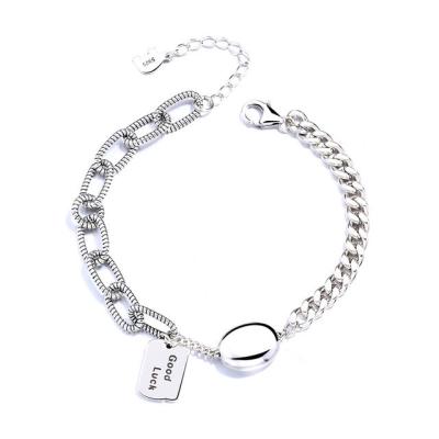 China Factory CLASSIC Custom High End Jewelry Minimalist Tiny Sterling Silver Good Luck Charms Bracelet For Women for sale