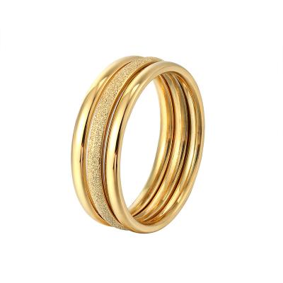 China INS Fashionable Popular Ladies Simple Jewelry Gold Plated Three In One Smart Ring for sale