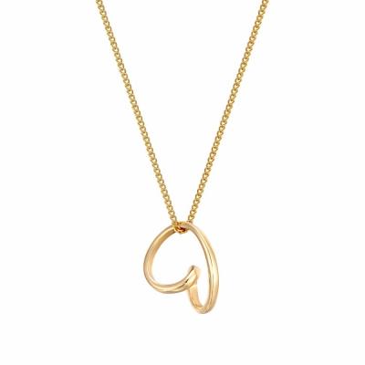 China Trendy Korean Trendy Irregular Heart Stainless Steel 14K Gold Pendant Necklace for sale