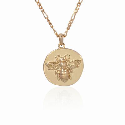 China Fashion High Grade Factory Price Gold Plated 925 Silver Coin Honey Cute Women Female Necklace Pendant For Girls Couples for sale