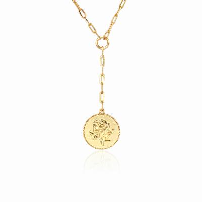 China Brand New Engraved Pendant Chain Necklace 925 Diamond Jewelry Gold Plated Fashion Jewelry Statement Necklace Silver for sale