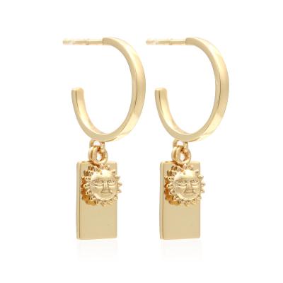 China Wholesale Fashion 925 Sterling Sliver Gold Plated Hoop Earrings With New Fashion Jewelry For Women for sale