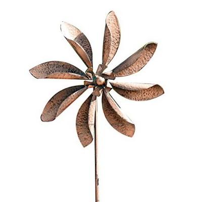 China Flower Copper Stake Finish Metal Wind Copper Spinner for sale