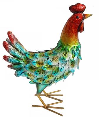 China Europe Outdoor Animals Iron Hen Metal Craft Garden Decoration for sale