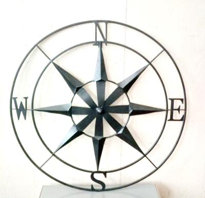 China Metal Wall Unit Decorative Art Decor Craft Sign Metal Compass Wall Hanging Decor for sale