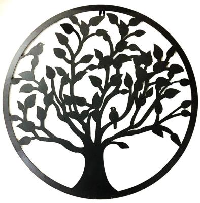 China Laser Cut Art Decor Hanging Laser Cut Branch Metal Tree Wall Sculpture Picture for sale