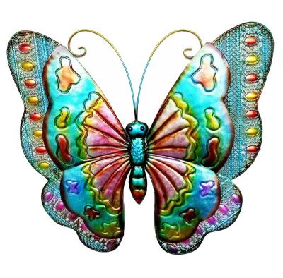 China Butterfly Art Decor Metal Butterfly Garden Wall Hanging Ornament for sale