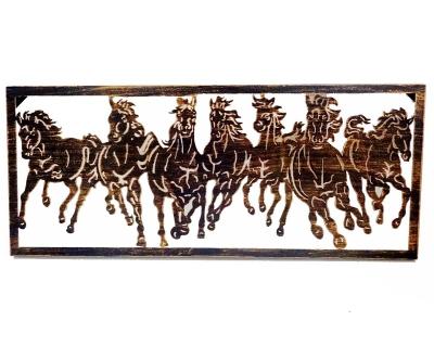 China Chinese Classical 3D Metal Wall Art Home and Hotel Hanging Metal Horse 7 Wall Art Decor for sale