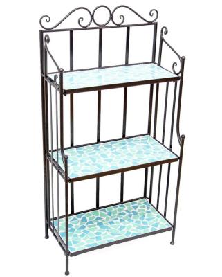 China Outdoor Mosaic Art Metal Factory Shelf Yard Patio Furniture for sale