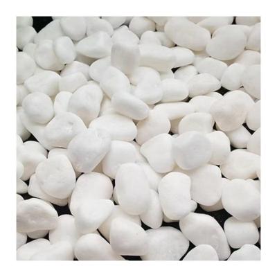 China Modern Natural snow white pebbles Top quality tumbled stone pebble for garden landscape decoration outdoor Gravel Pebble Stone for sale