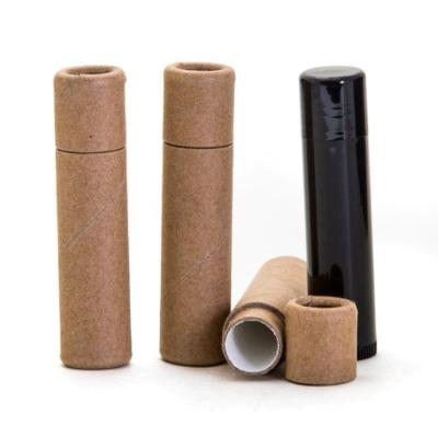 China Cosmetic factory wholesale high quality lip balm tube cylinder paper tube black paper packaging for sale