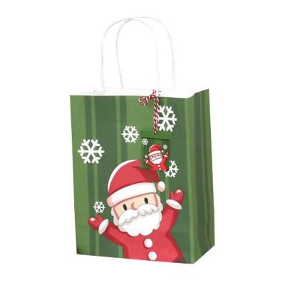 China Aseptic Factory Supply Christmas Paper Gift Shopping Bag Christmas Paper Bag Direct Packaging With Handles for sale