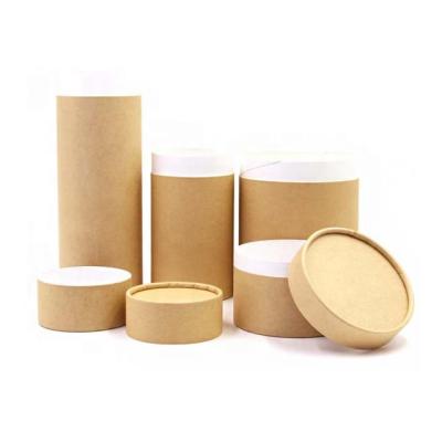 China Recyclable Custom Tube Brown Kraft Wrapping Paper Printing Cylinder Tube Paper Box Packaging Gift Wrapping Paper Food Grade Wooden Paper Cardboard for sale