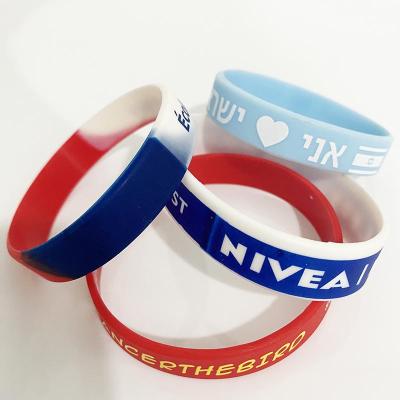 China OEM design character design new debossed color printed silicone engraved wristband custom wholesale with promotional gift for sale