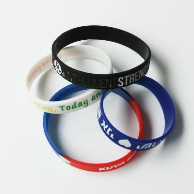 China Cheap Elastic Rubber Band Silicone Thin Hand Wristbands Durable Custom Made Silicone Bracelet for sale