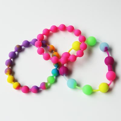 China Most Fashionable Product Durable Soft Rubber Accessories Bracelet Custom Silicone Bead Bracelets for sale