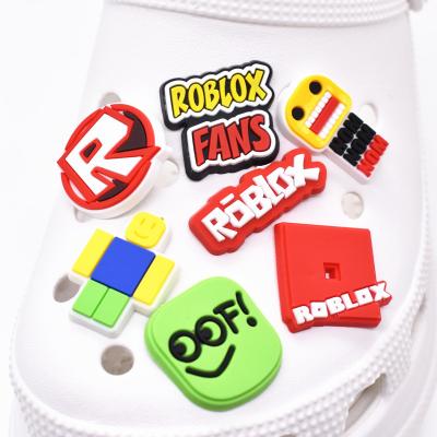 China Custom Soft Rubber Shoe Charm 2021 New Croc Charms Accessories Roblox PVC Designer For Croc Shoe Charms for sale