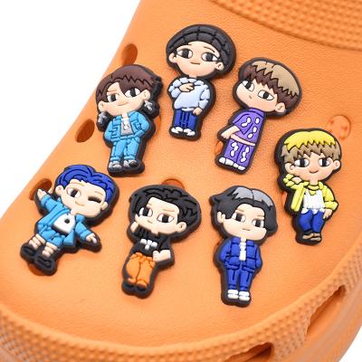 China Wholesale Creative Custom Shoe Charm Combination BTS PVC New Soft Rubber Shoes Croc Charm Shoe Accessories for sale