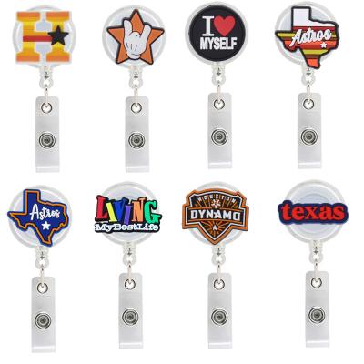 China Office School Badge Reel Name Badge Holder Conference Card Key Reel Plastic Plastic Retractable Clip Retractable Clip for sale