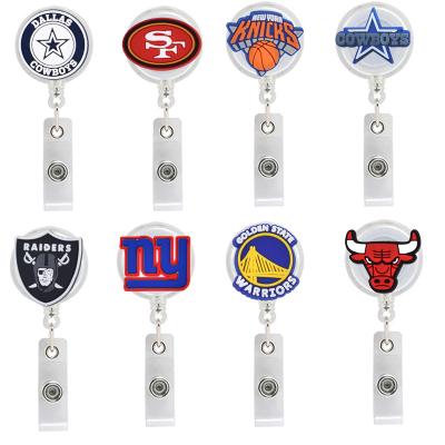 China Retractable Plastic Yoyo Badge Reel Logo ID Card Holder Pvc Retractable Badge Reel Office School Sports Teams for sale