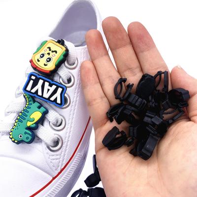 China Wholesale 500pcs Mix Other Black Buttons Plastic Ornaments Single Buckle Switch Diy Shoes Charm For Sneakers With Laces for sale