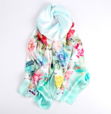 China New Sale Square 2021 Retro Style Long Comfortable Silk Scarf Clothing Silk Scarf for sale