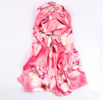 China Wholesale Popular Promotional Square Explosive Beautiful Floral Printed Silk Shawl For Women for sale