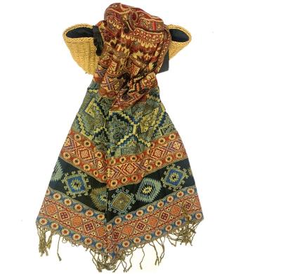 China Wholesale hot smooth soft factory sale jacquard muslim metallic shawl pashmina scarf mexico feeling jacquard Bufanda chalinas for sale