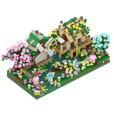 China 600+ PCS Cement Treehouse Plastic Children Building Block Small Particles Puzzle Toy Ornaments for sale