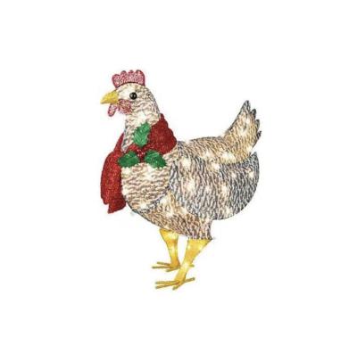 China Christmast Ornament Lighting Chicken With Scarf Fast Shipping Festival Christmas Novelty Led Lights for sale