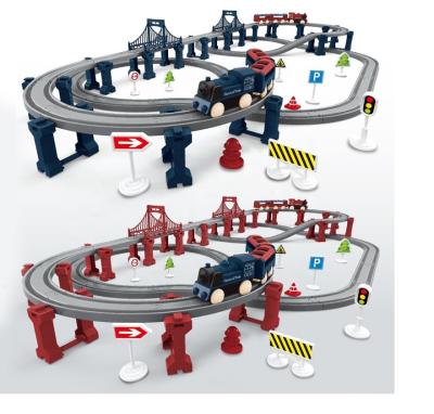 China Plastic Slot Toy 109 PCS Assembly Rail Train DIY Education Track Parent-child Toy for sale